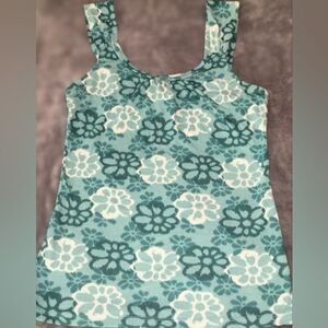 Old Navy flower print tank, S, teal color